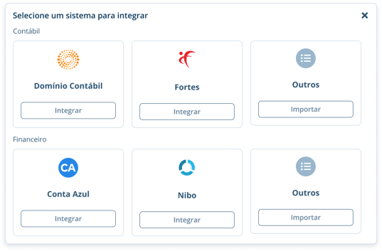 Dialog _ Selecione um sistema