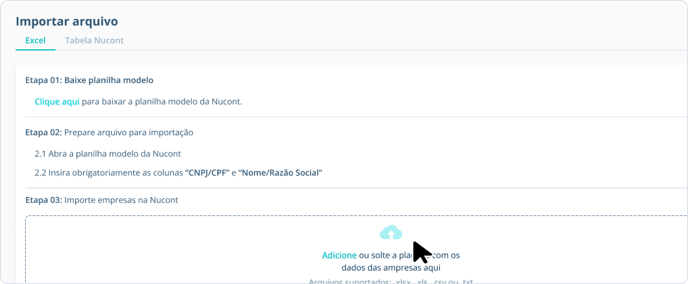 Importar arquivo